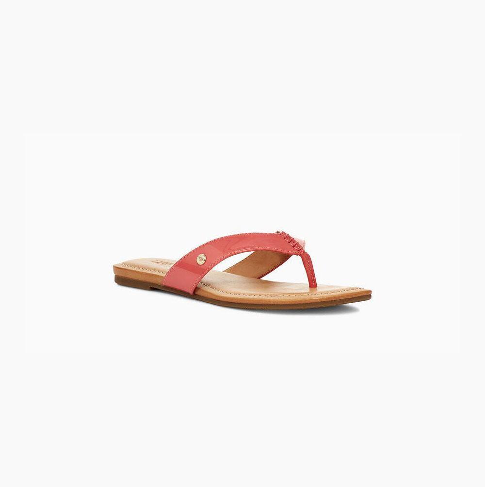 UGG Tuolumne Patent Coral Sandals for Women (HCAJ08392)